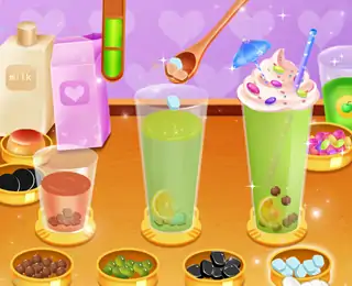 缤纷奶茶店-制作饮料