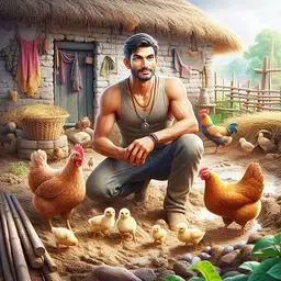 农用拖拉机鸡蛋农场