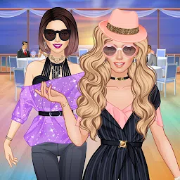 周末时尚购物中心聚会-装扮和化妆