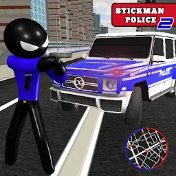 警察火柴人绳索英雄