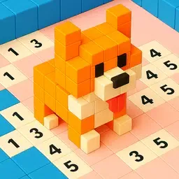 数字的体素油漆拼图