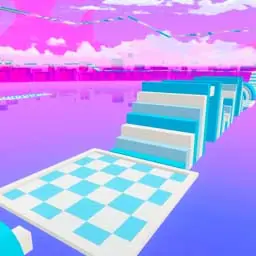 蓝色渐变超长跑酷