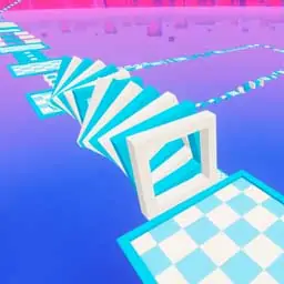 天蓝渐变超长换装跑酷