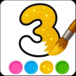 儿童闪光数字和字母着色书