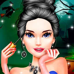 万圣节鬼美容化妆和改头换面