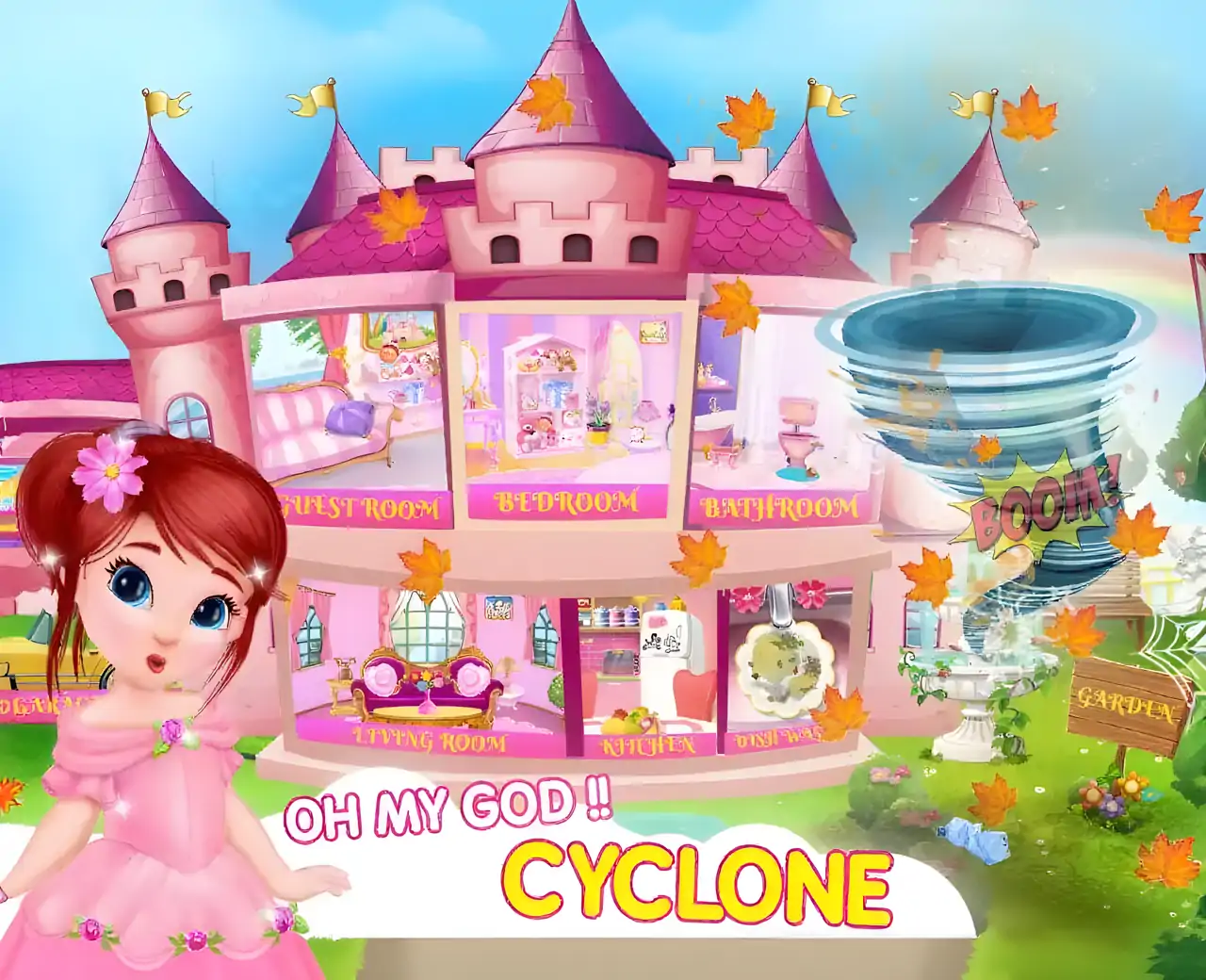 女孩的公主之家清理：保持家庭清洁