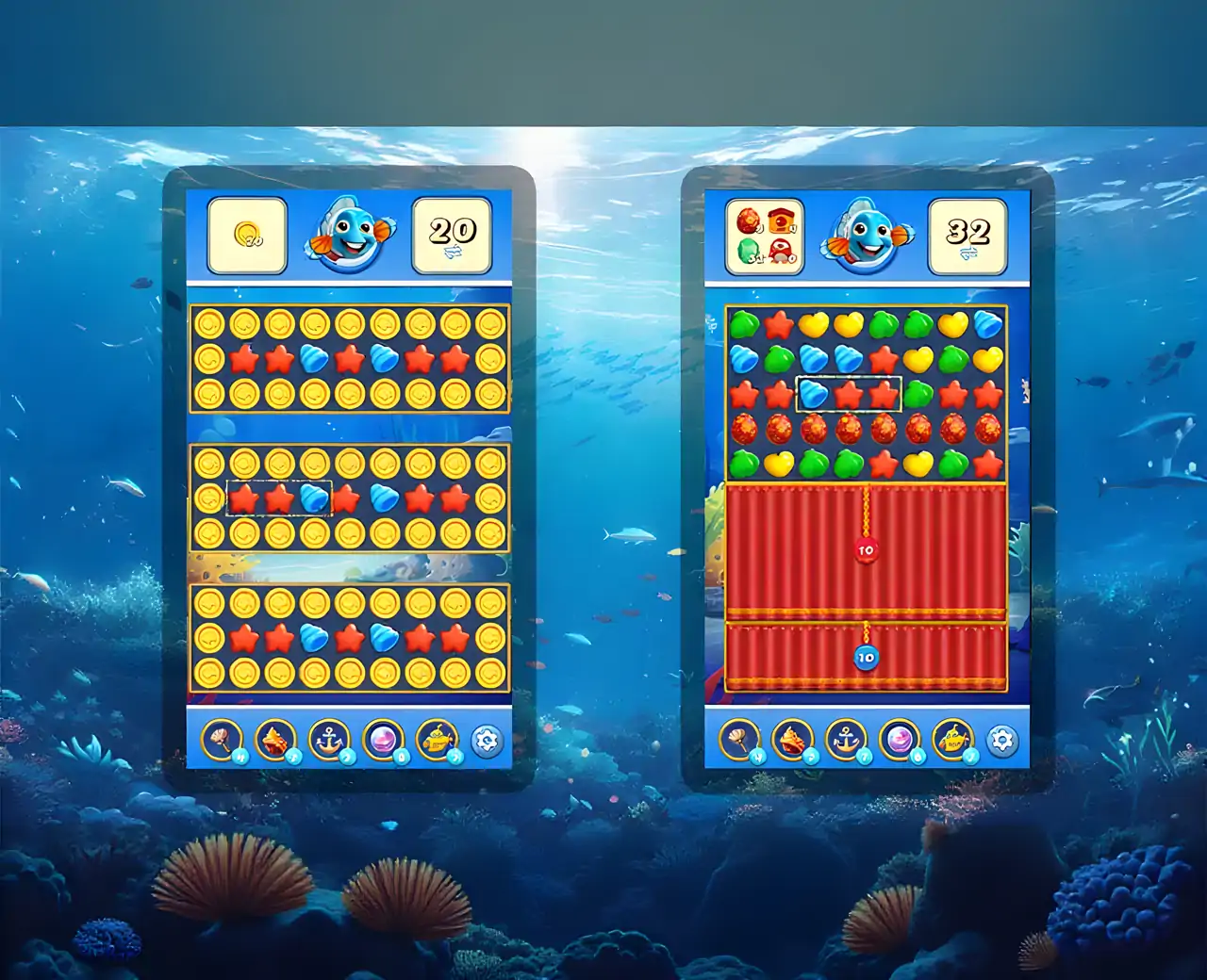 海洋比赛益智游戏爆炸