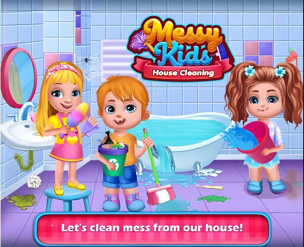 凌乱的孩子们清洁