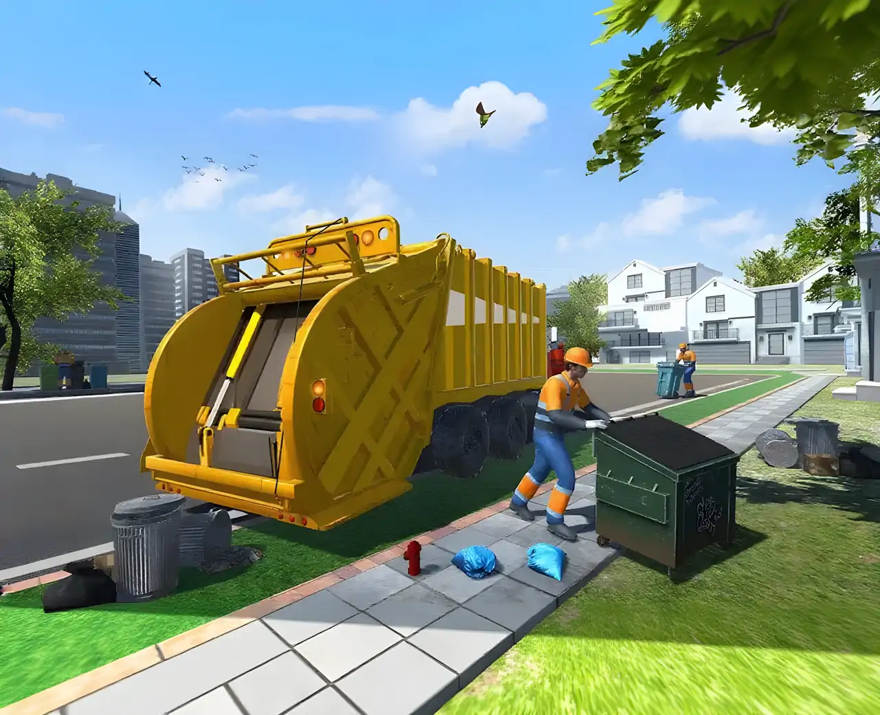 城市垃圾车驾驶