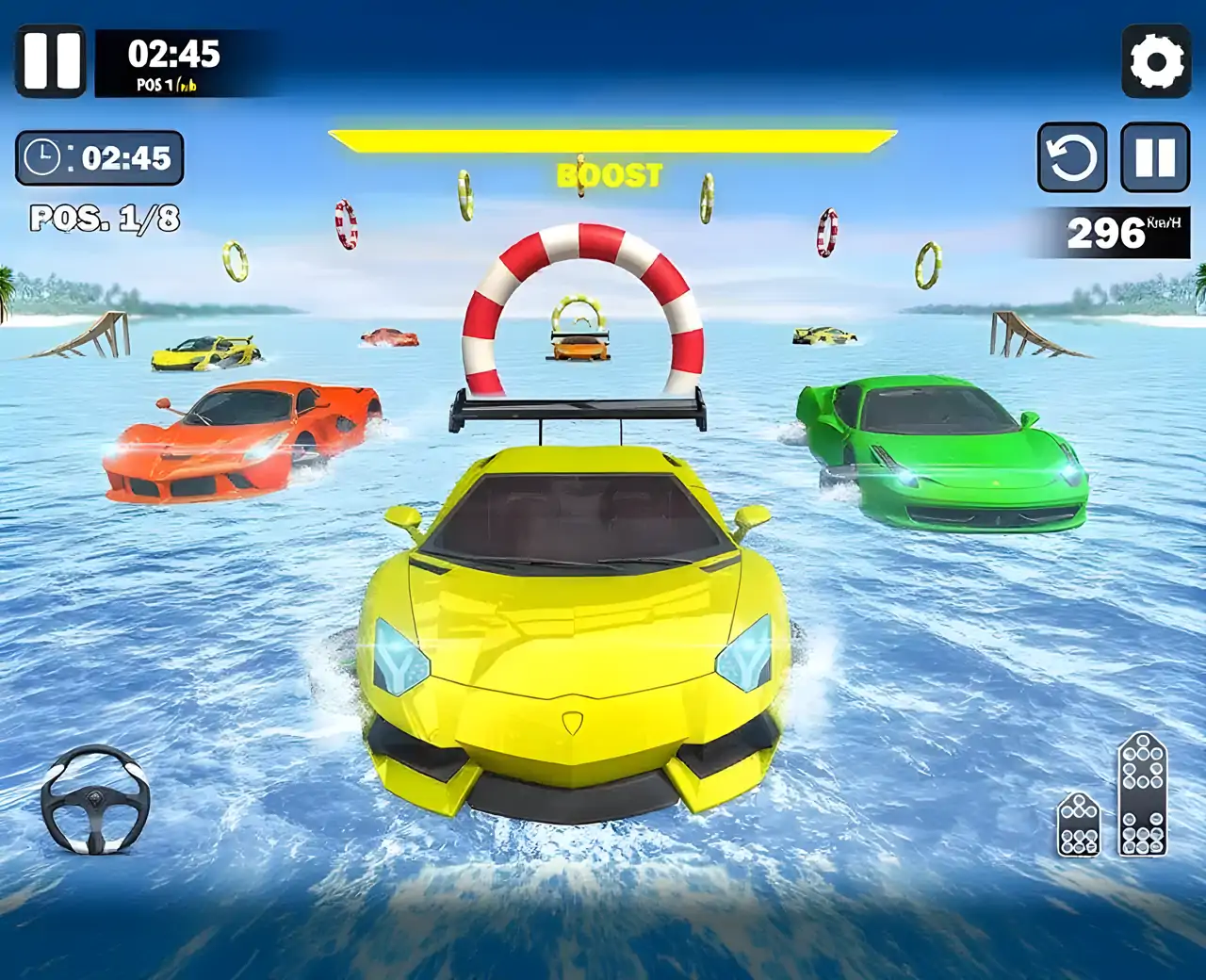 水上冲浪赛车特技