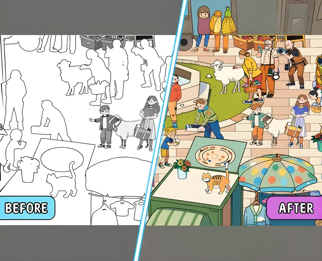 贴纸欢乐：按数字涂色