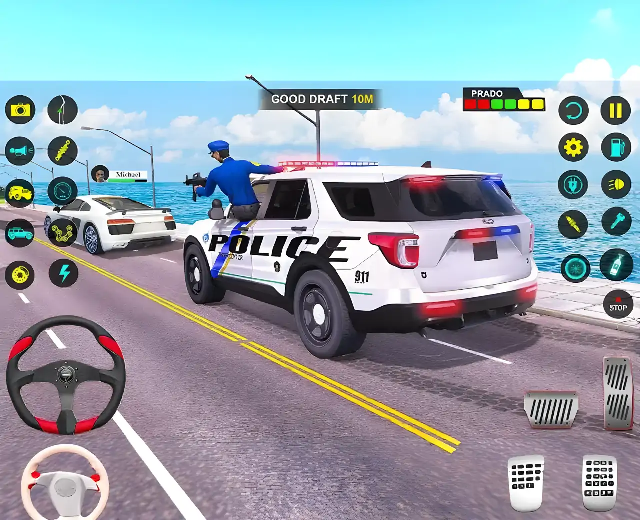 SUV警车追逐:警察模拟