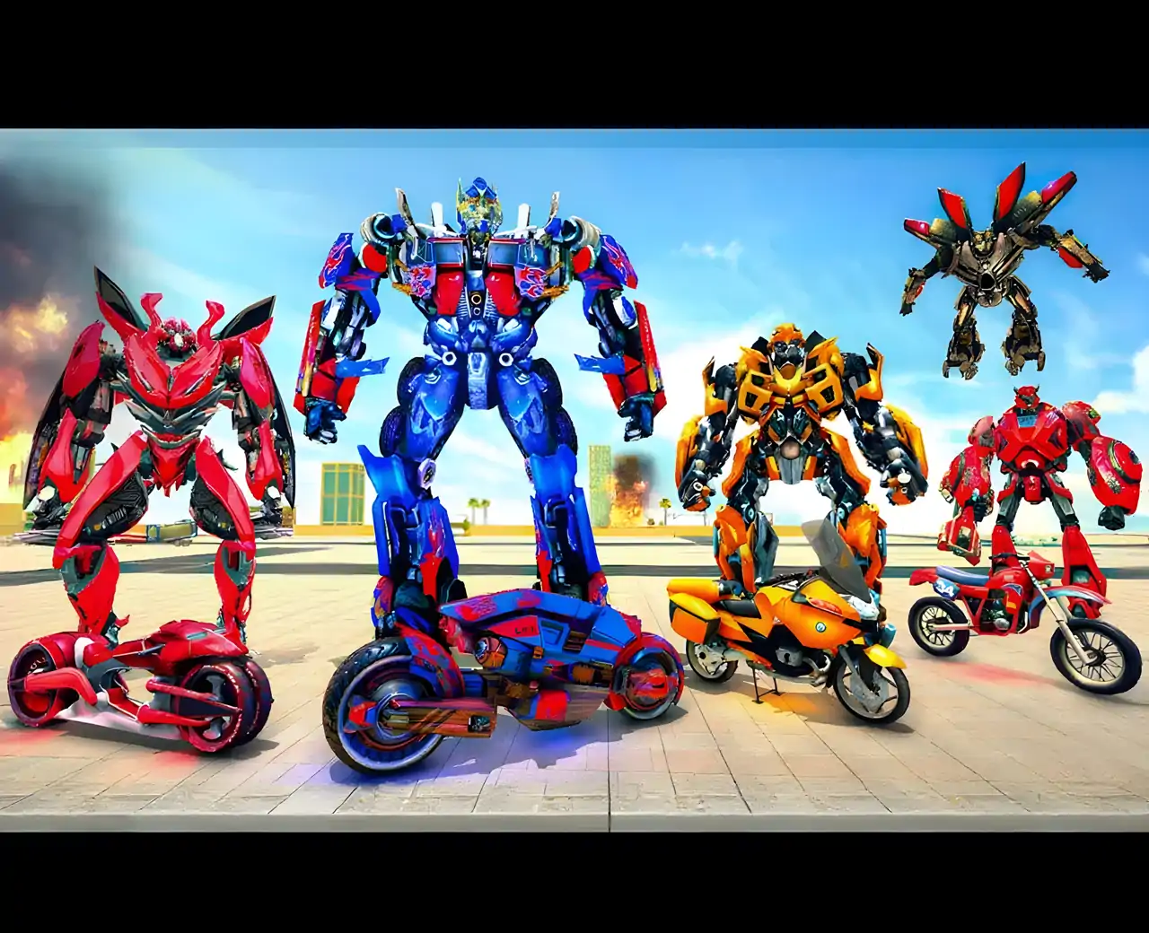 机器人变换自行车战士