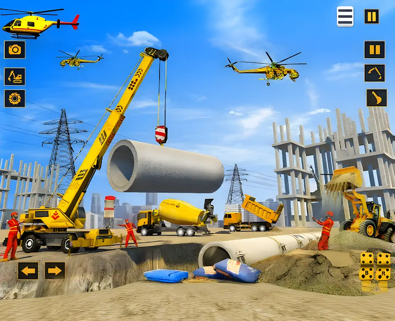 城市建筑模拟挖掘起重机