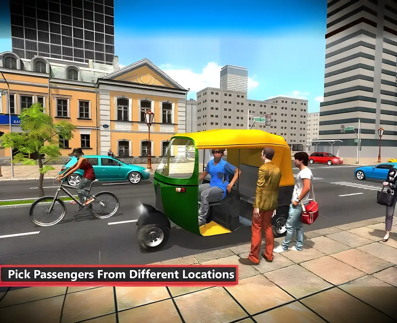 城市汽车人力车驾驶模拟器：嘟嘟车游戏