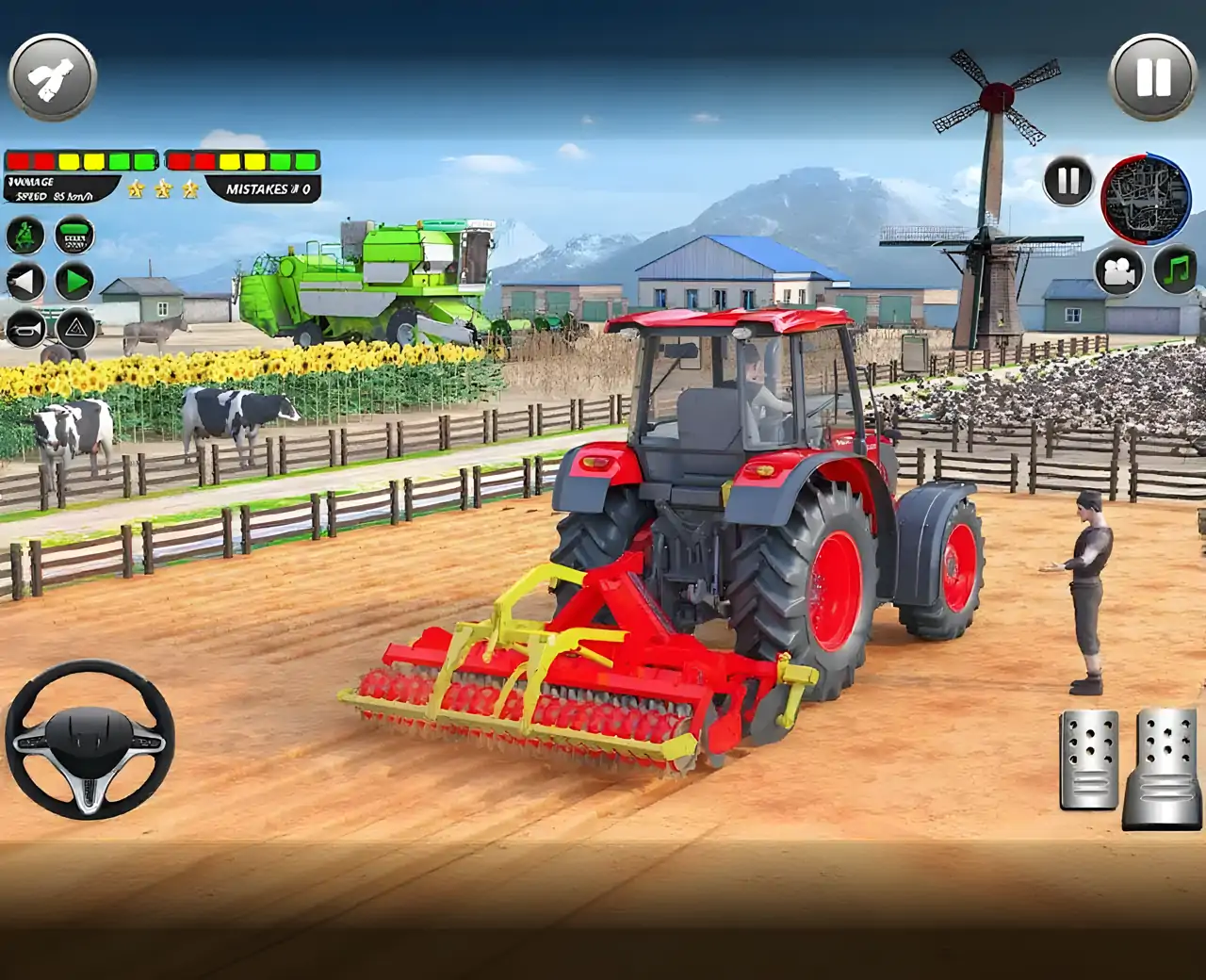 拖拉机耕作：农用拖拉机