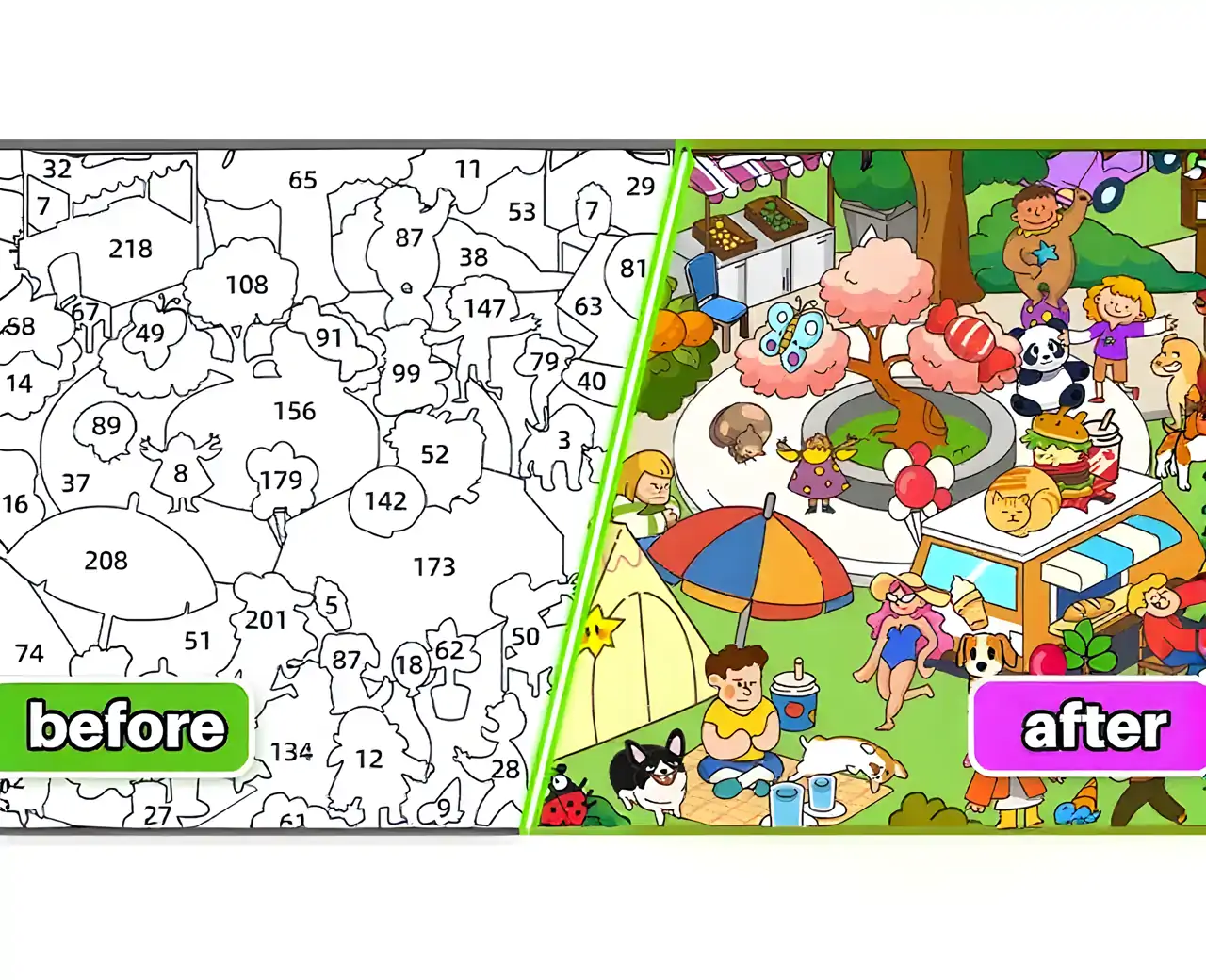 彩色贴纸：填色游戏