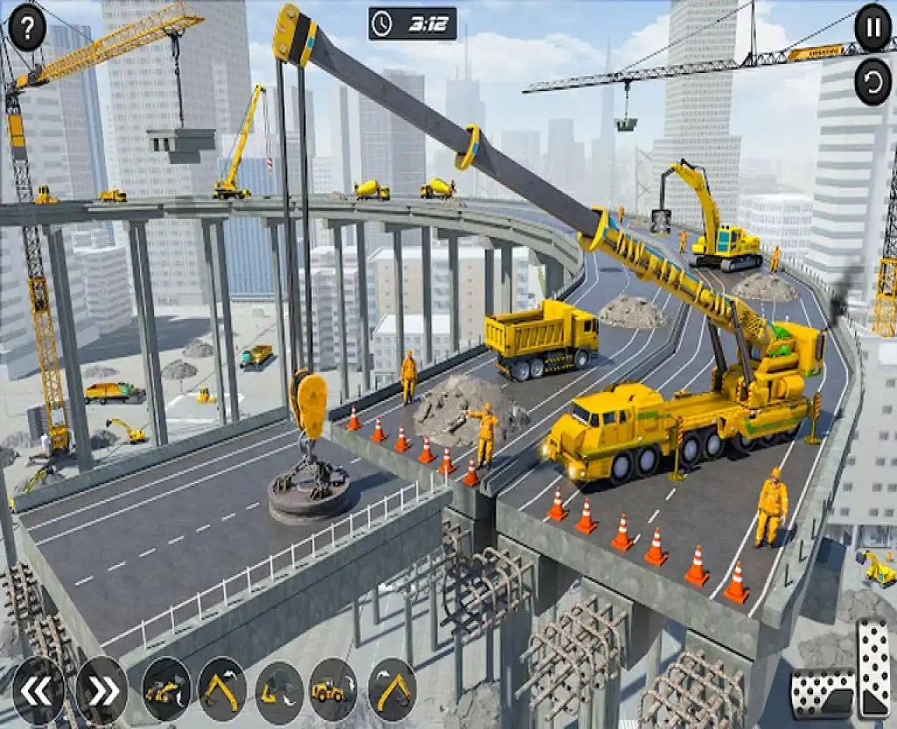 城市建筑模拟挖掘起重机