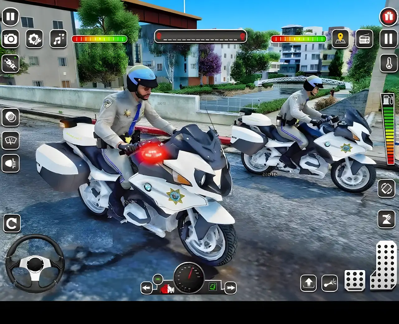 自行车追逐3D警车游戏