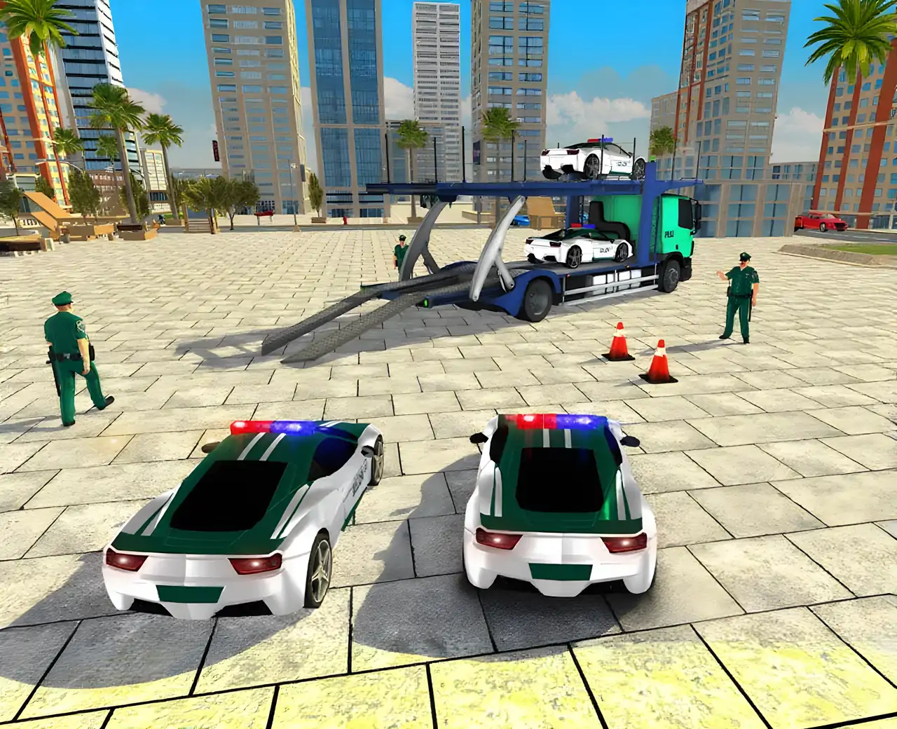 警车运输游戏