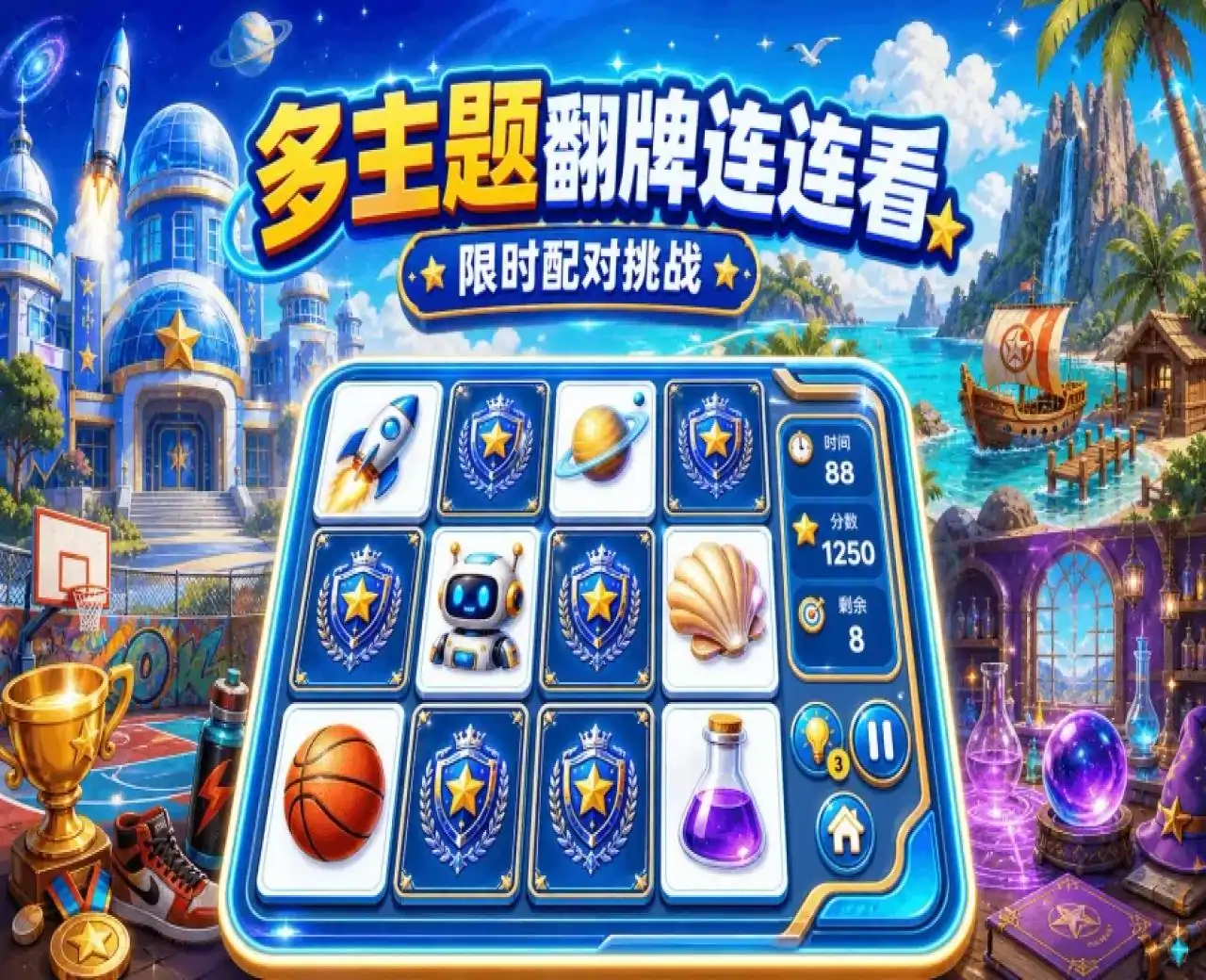 翻牌连连看