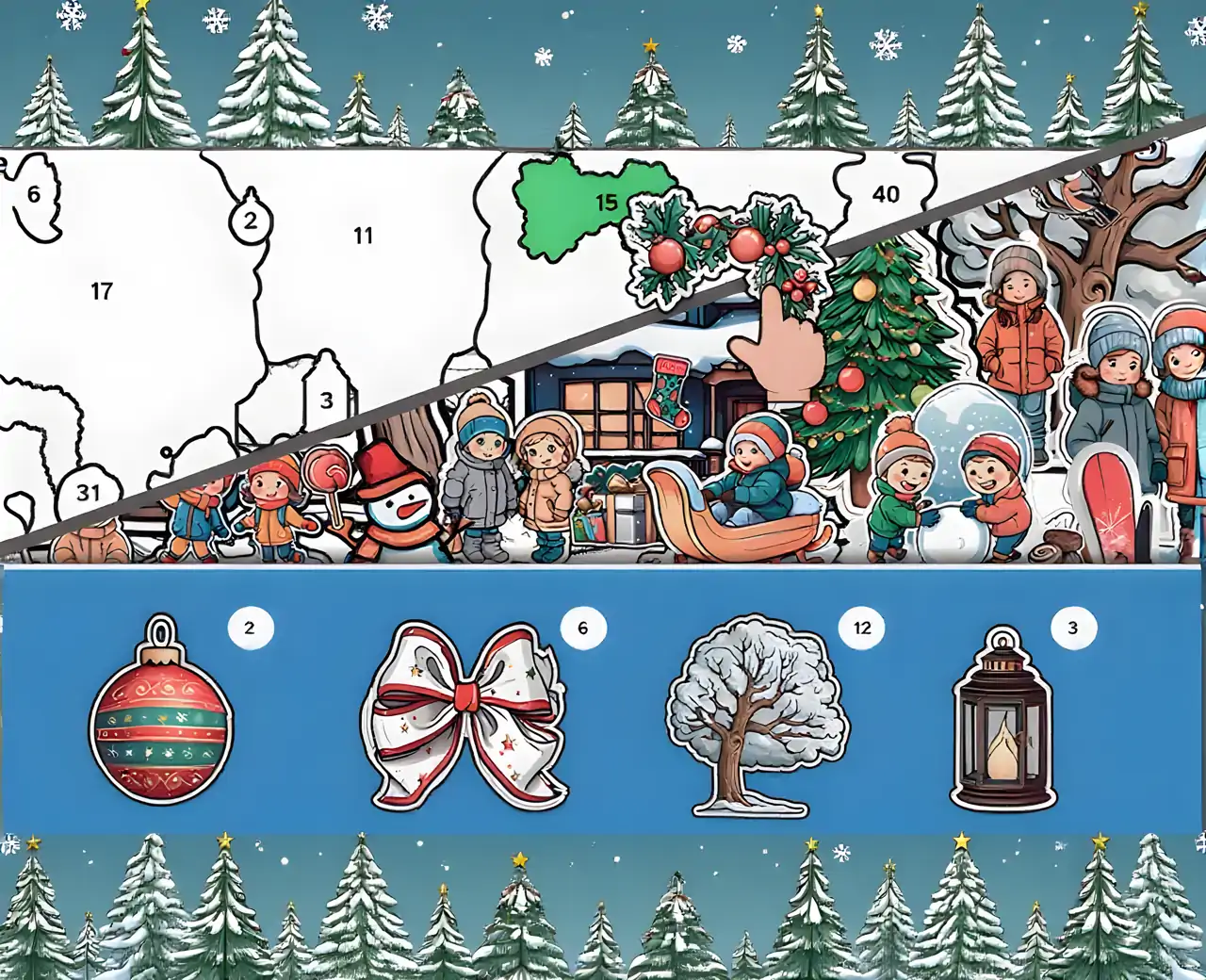 贴纸书：按数字绘画