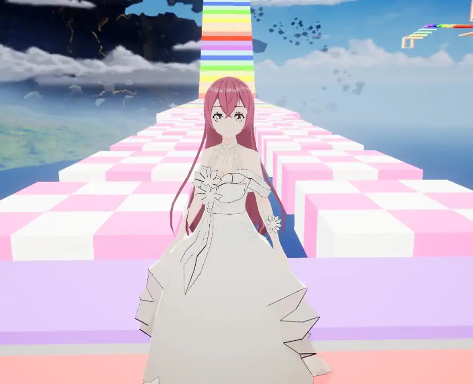 萌新简单彩虹跑酷（可变装）