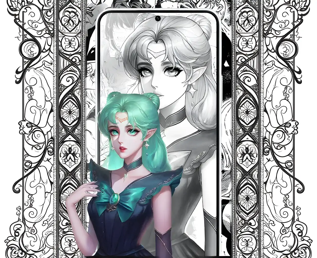 动漫角色扮演着色页