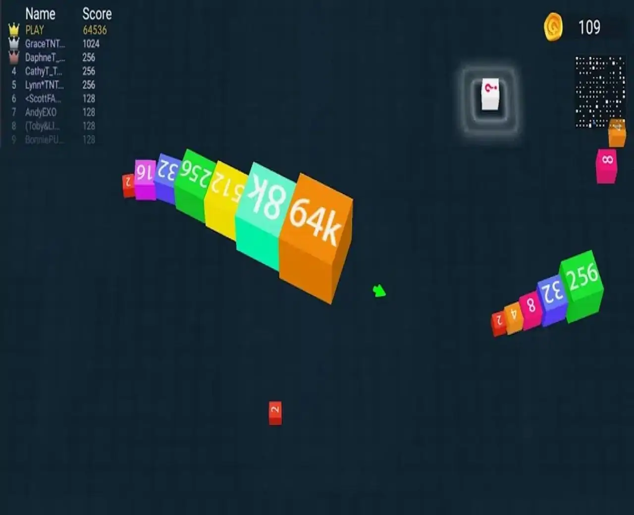 NumberSnake:2048.io游戏