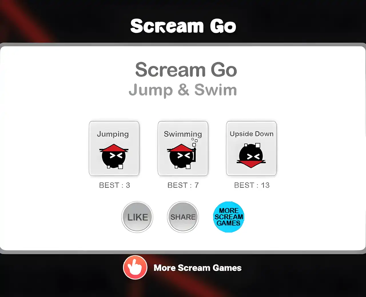 尖叫围棋:跳跃和游泳