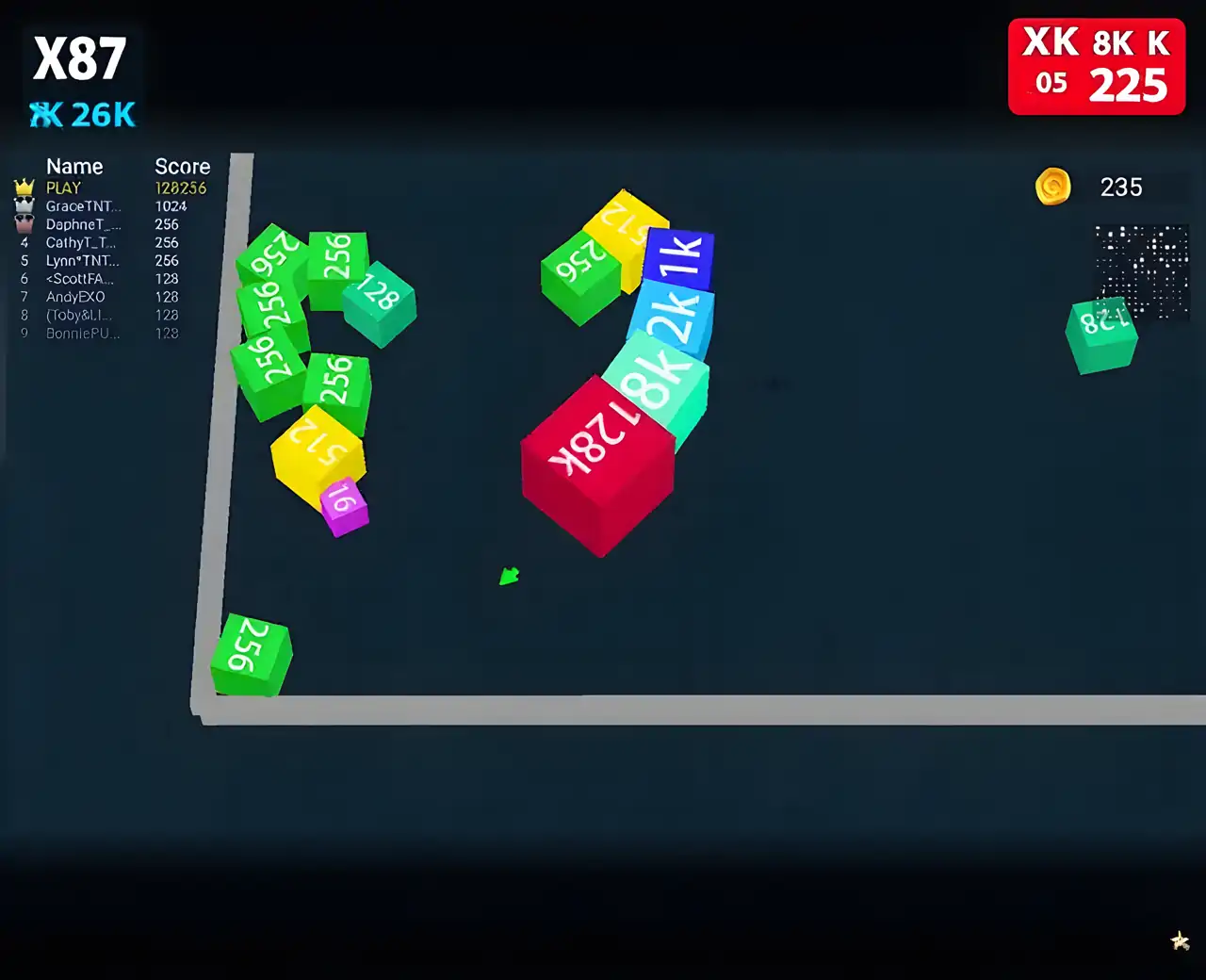 NumberSnake:2048.io游戏