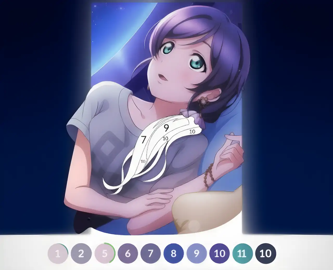 按数字着色的动漫绘画