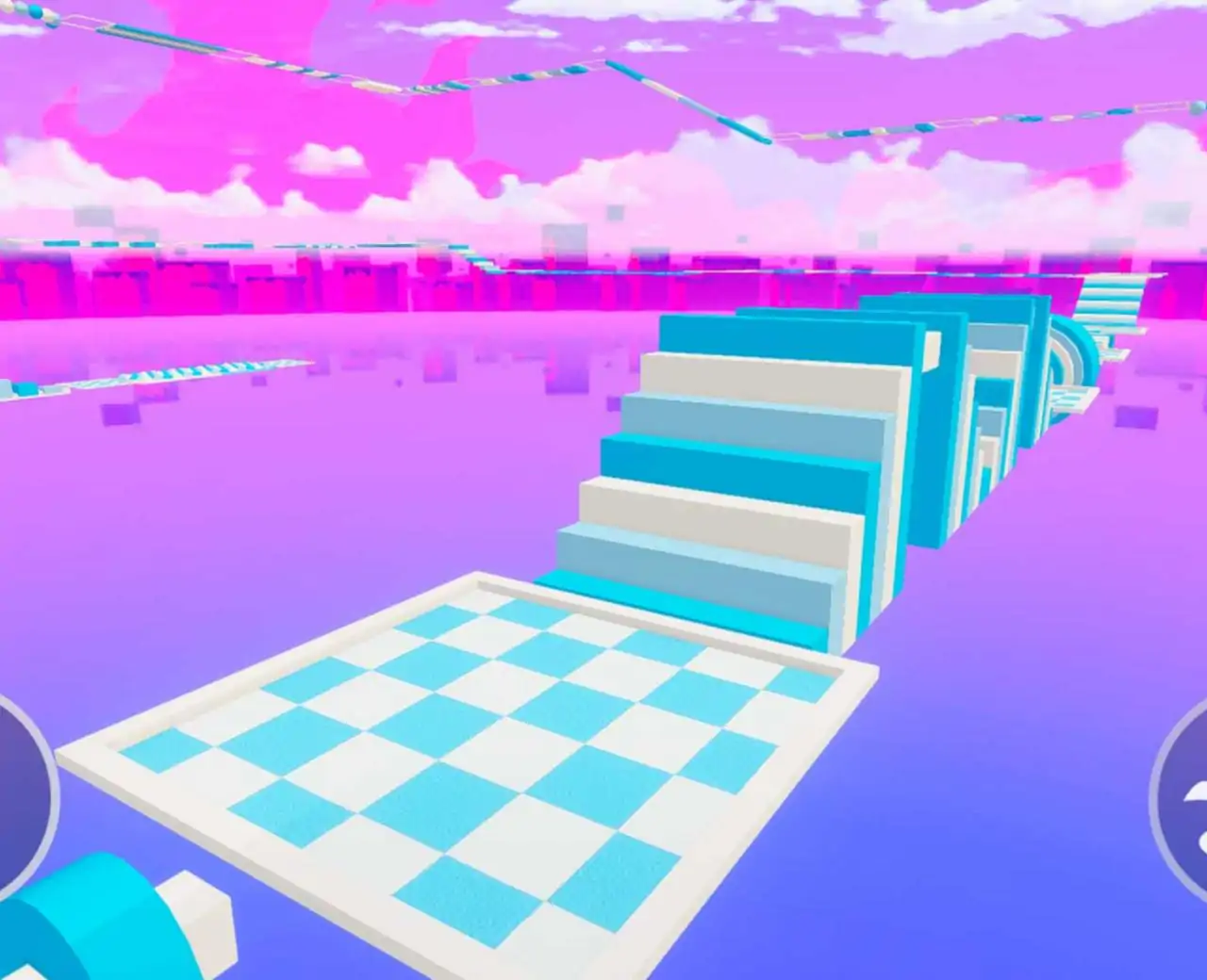 蓝色渐变超长跑酷