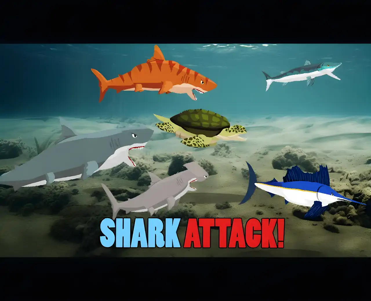 鲨鱼与海洋生物搏斗