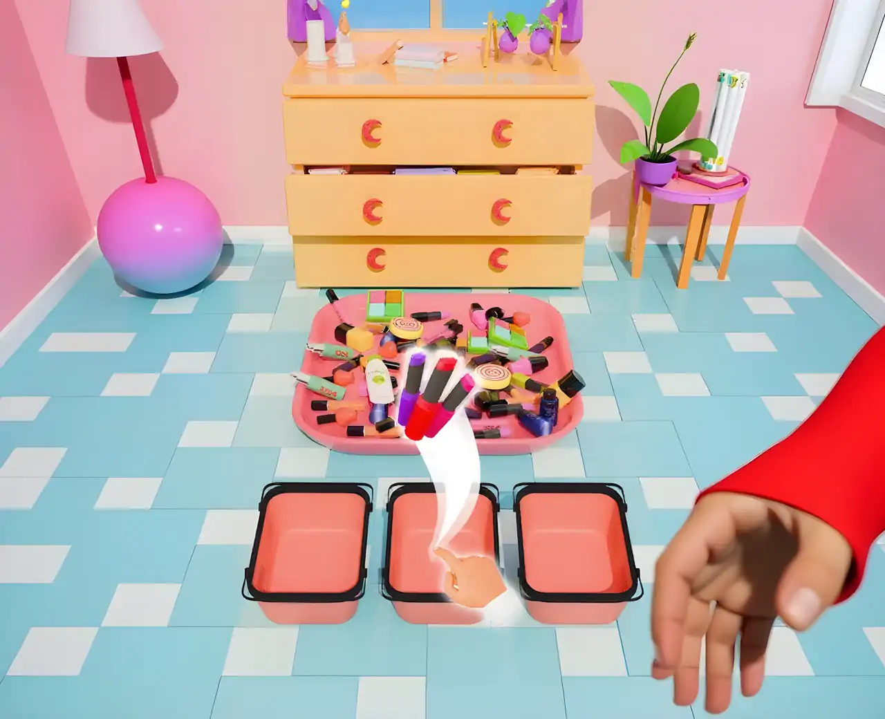 美容收纳盒排序和填充