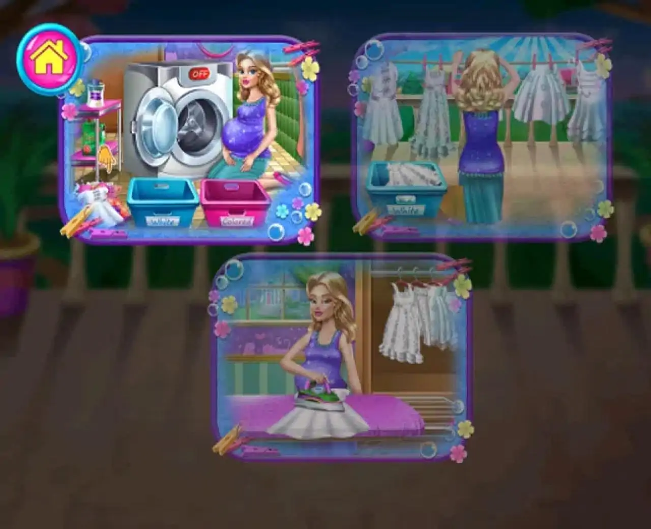 家庭洗衣服务游戏:日托活动