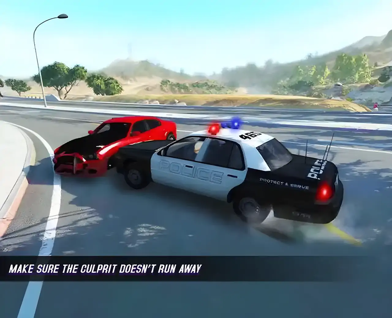 警察追逐警车追逐3d高速公路