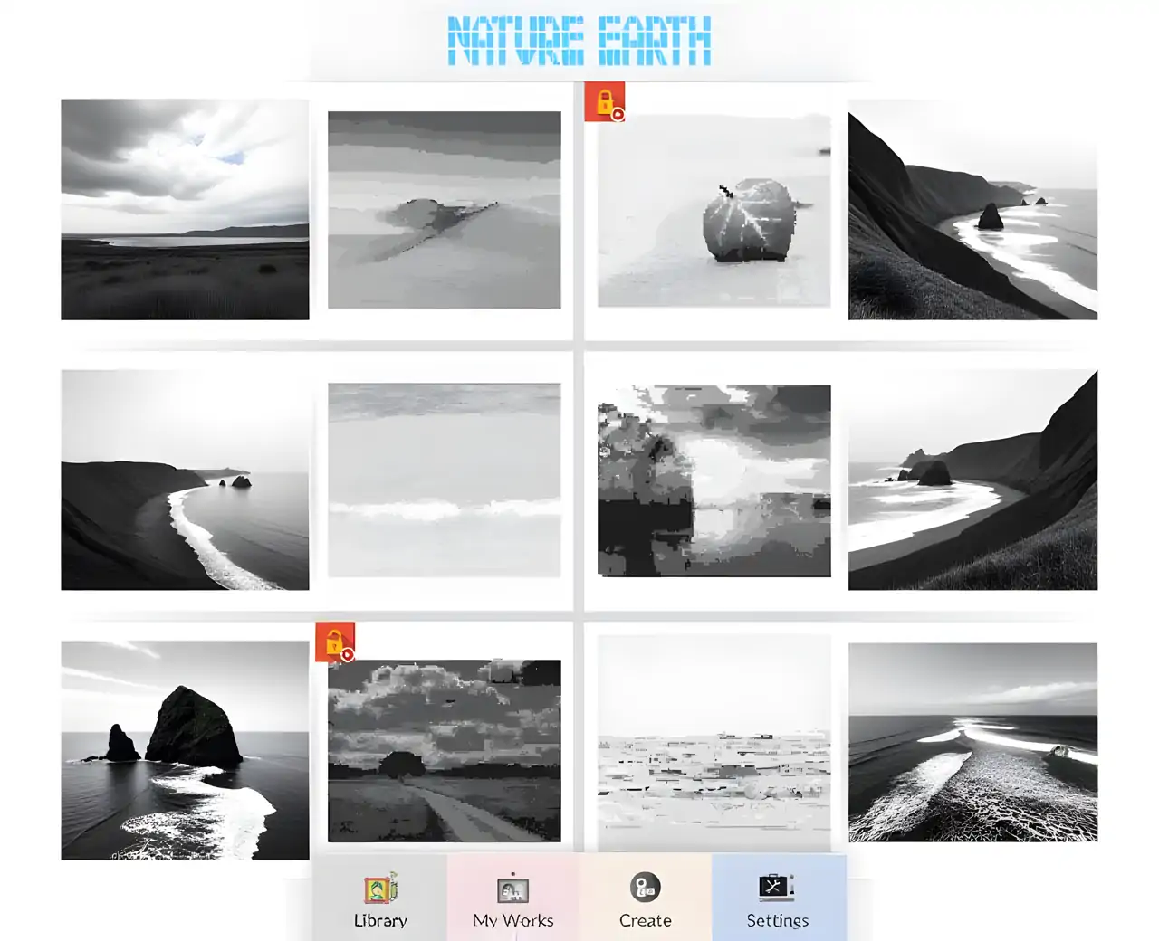 大自然地球像素艺术色彩