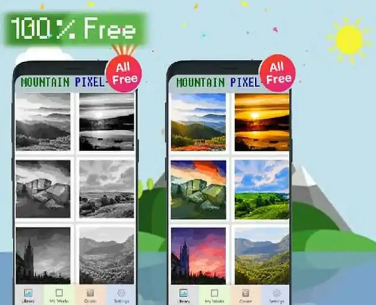 山像素艺术-按数字着色