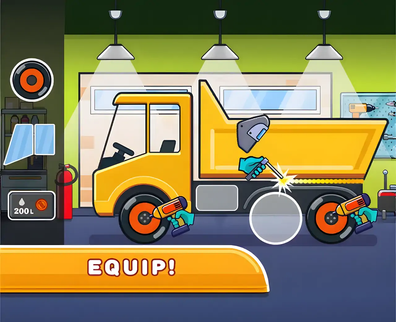 孩子们的建筑和汽车游戏。超级市场