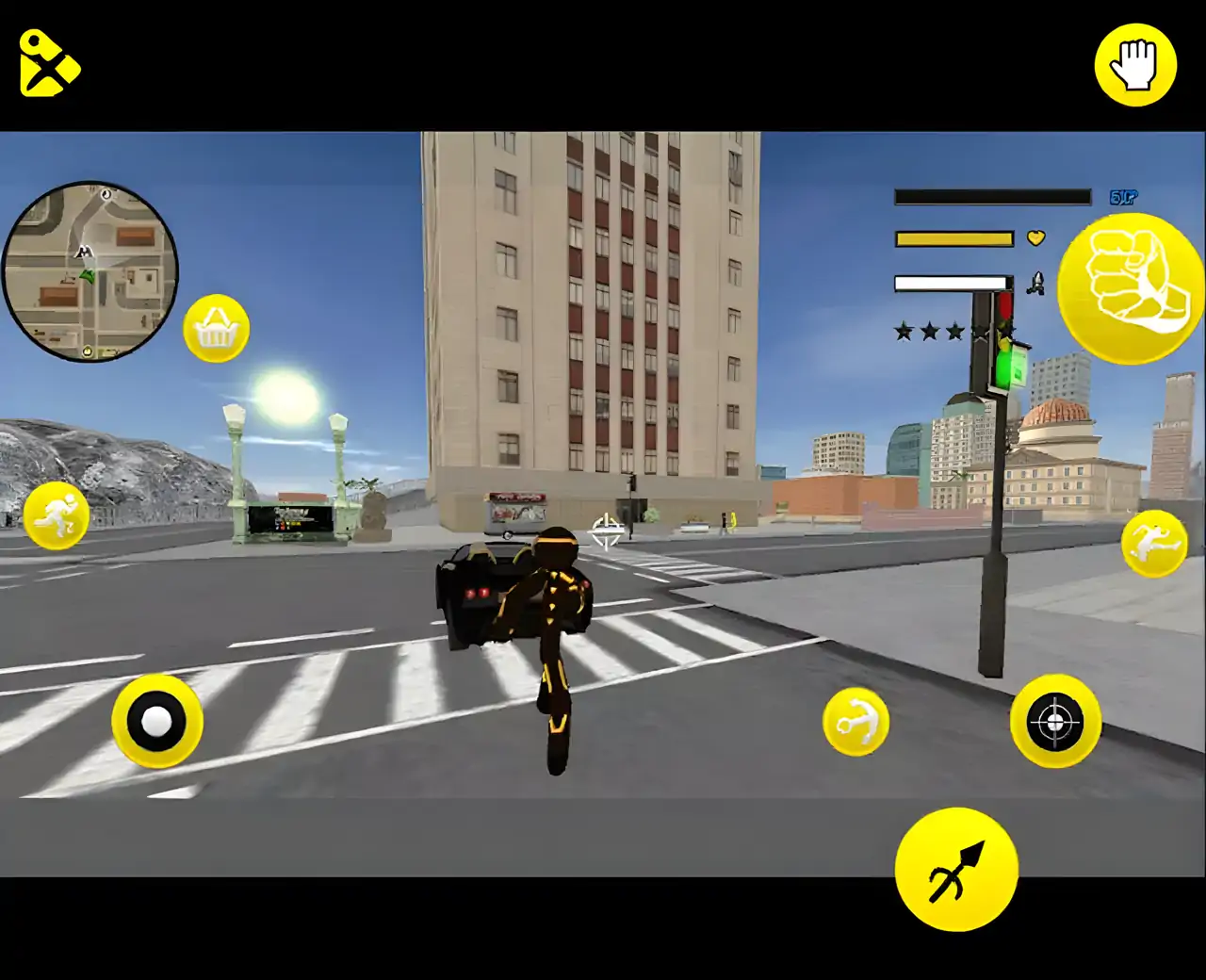 霓虹灯火柴人绳索英雄