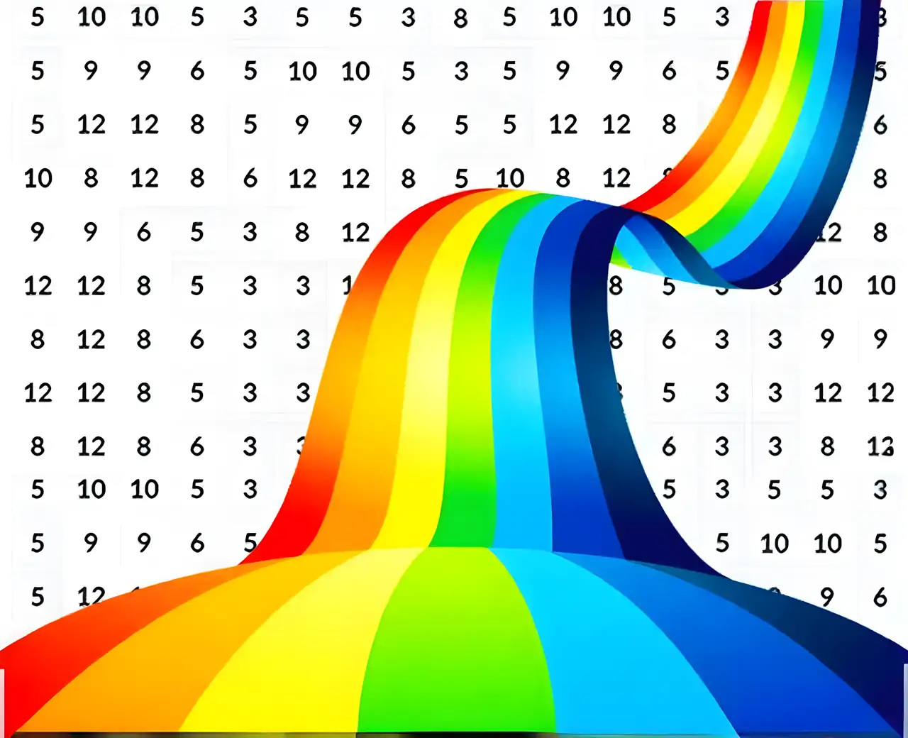 按数字着色彩虹像素艺术