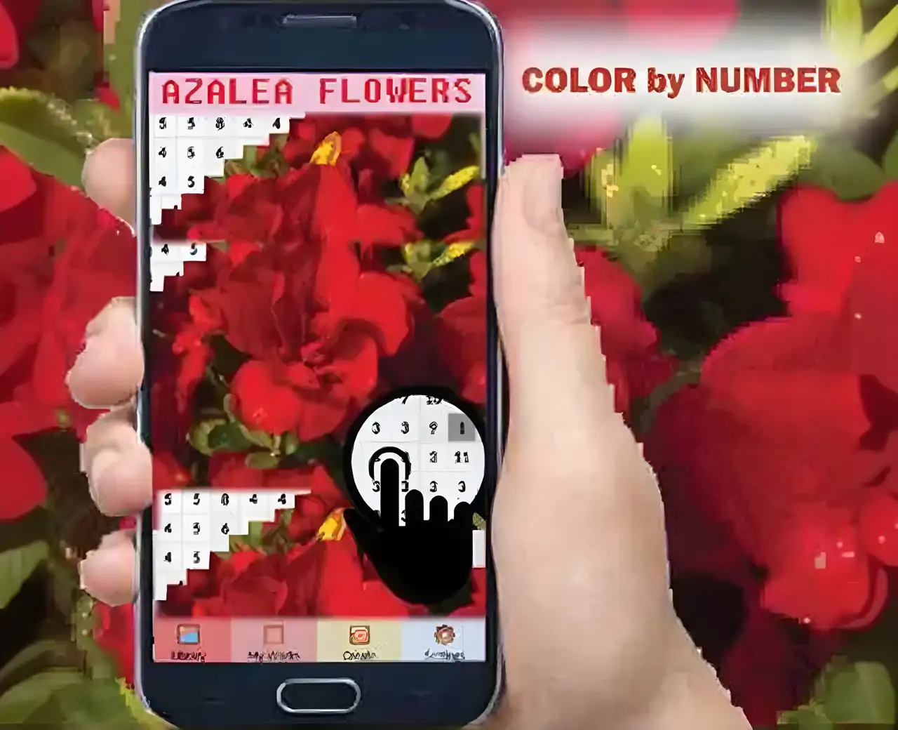 杜鹃花颜色数字像素艺术