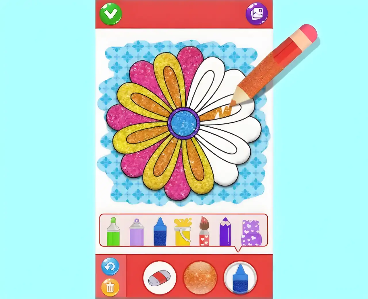 闪闪发光的花朵着色书