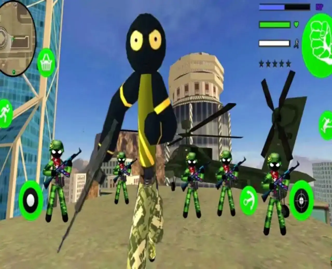 火柴人绳索英雄:越野反击2