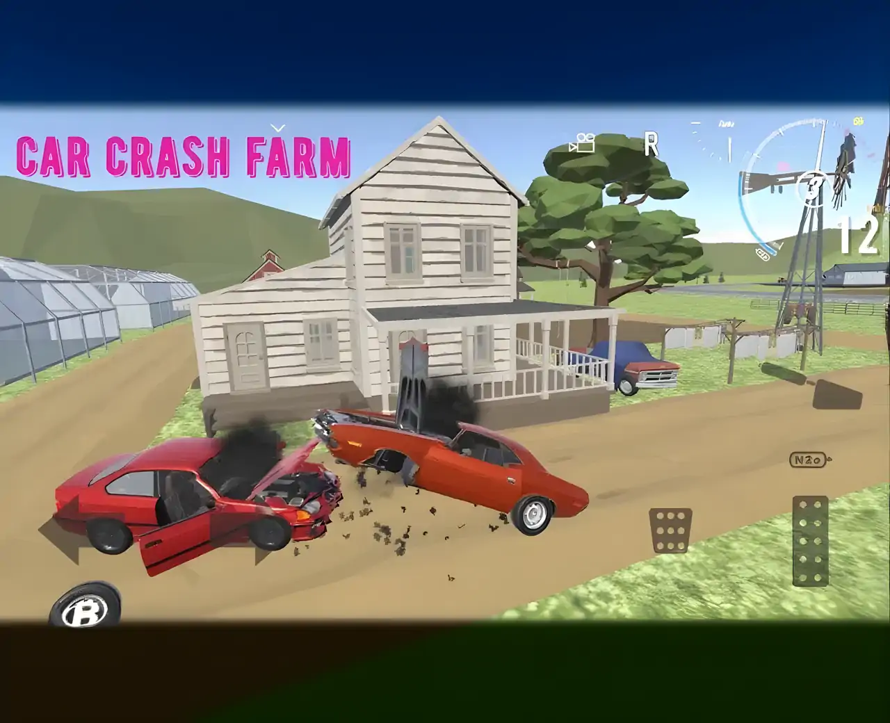 汽车碰撞农场