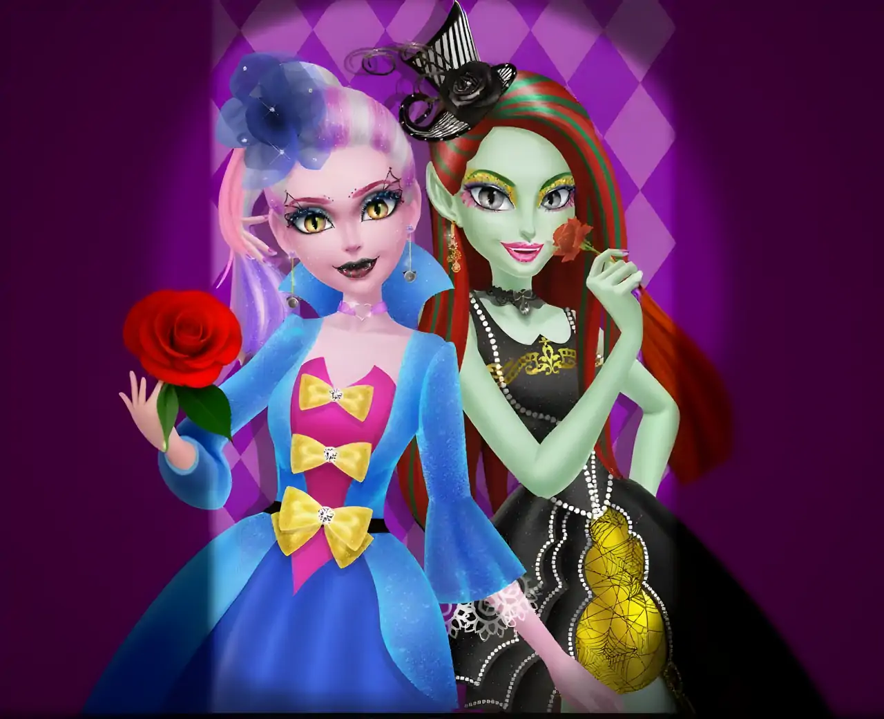 美容女孩怪物风格水疗中心