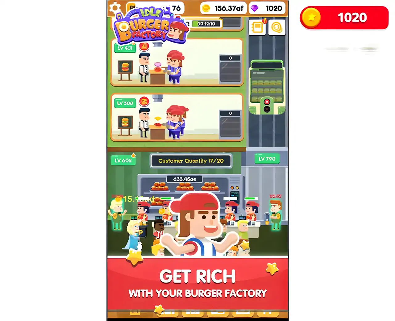 空闲汉堡工厂-大亨帝国游戏