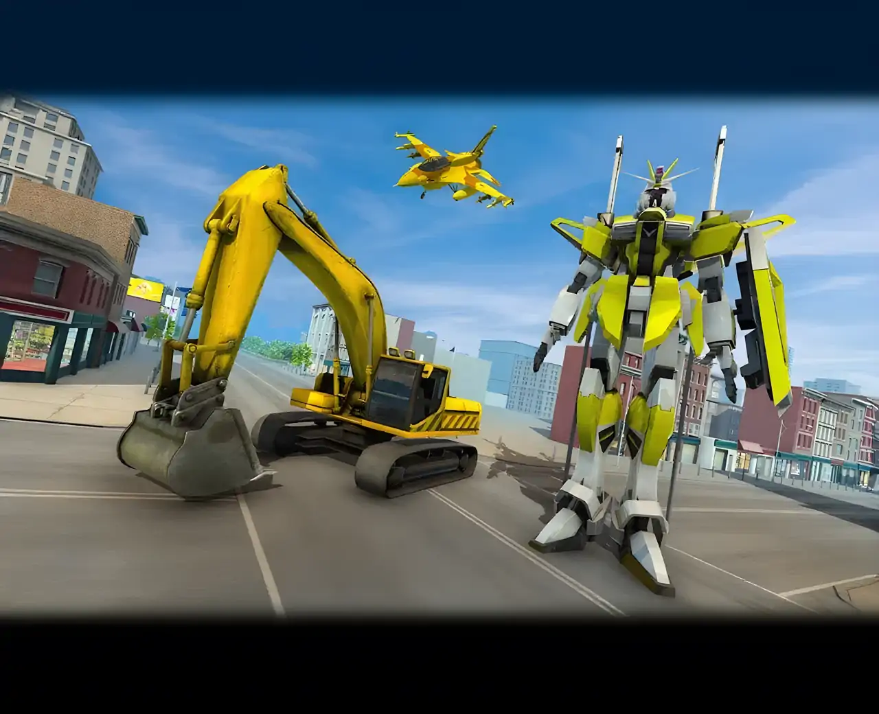 大型挖掘机汽车机器人游戏