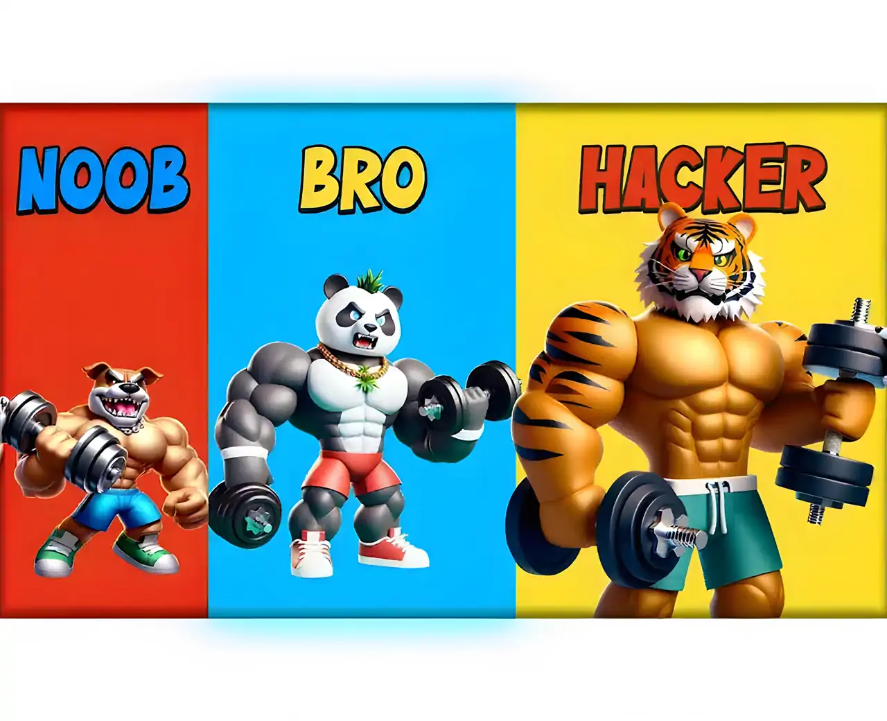 健身房举重英雄：肌肉发达